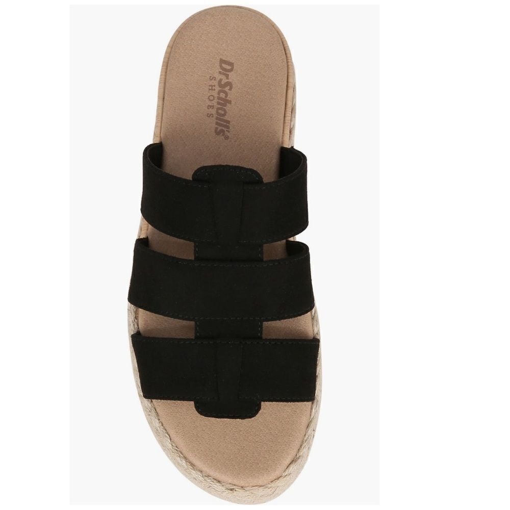 Dr. Scholl's Electric Platform Wedge‎ Sandal, Cushioned, Black/Tan, Size 9, NWT - Picture 9 of 16